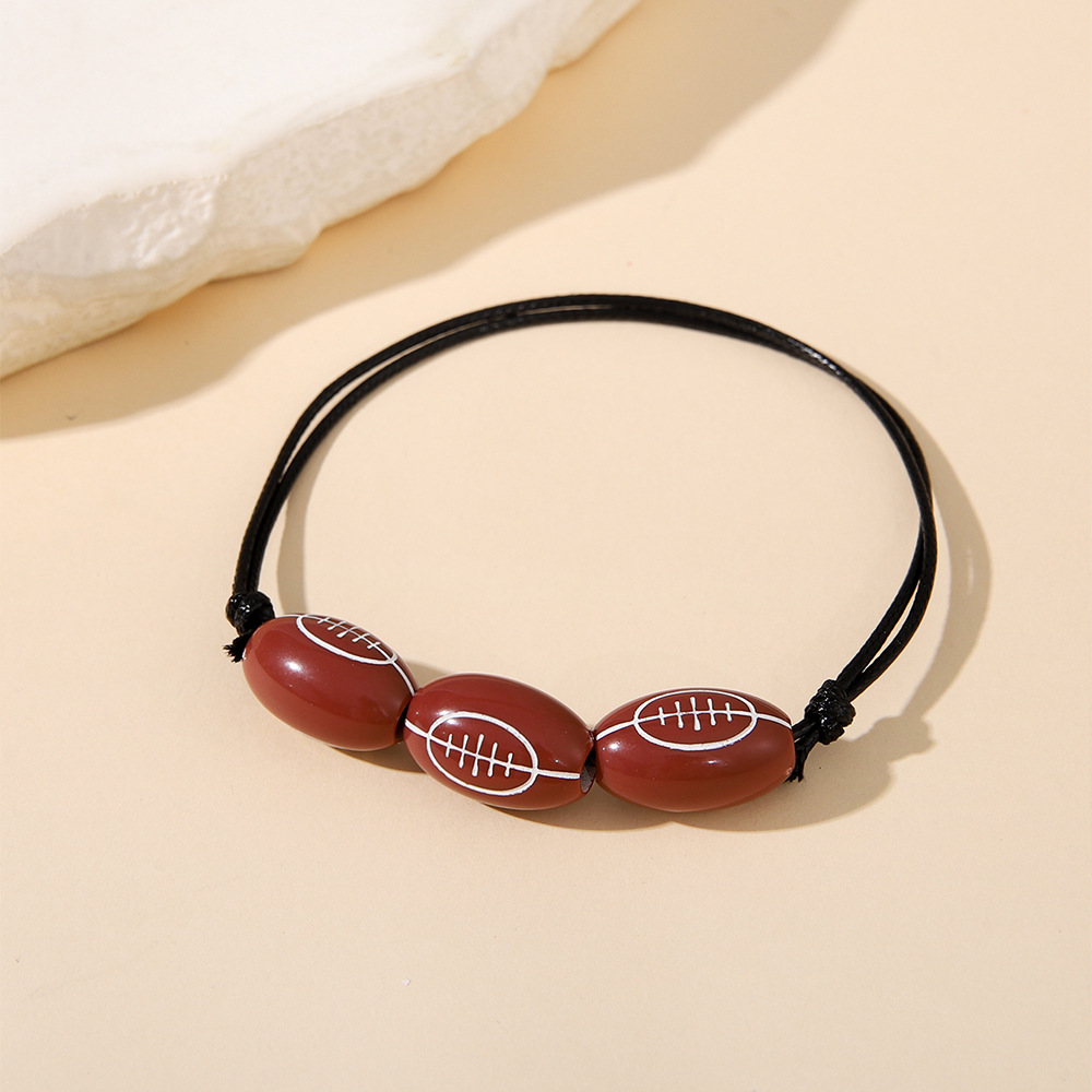 fashion jewelry louis vuitton Colorful Acrylic Leather Sports Bracelets fashion jewelry factory - Sparkling One-of-a-Kind Basketball & Football Bold Design ruifan fashion jewelry