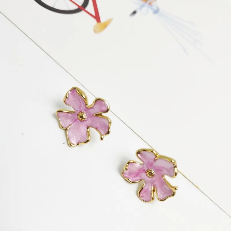 fine jewelry job description Budget-Friendly Matte fine jewelry investment pieces Pastoral Flower Ear Studs 18K Gold Plated Waterproof Stainless Steel is brilliance fine jewelry real gold