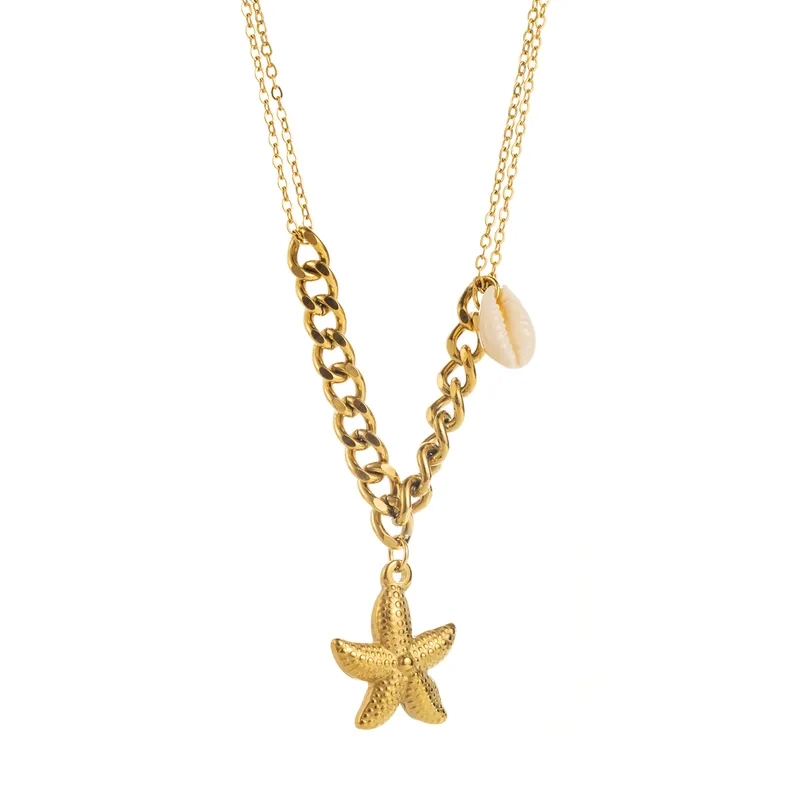 fine jewelry o que significa Handmade Exclusive Non-Toxic Ocean Charm Necklace with Starfish, Conch, Dolphin gucci fine jewelry in 304 Stainless Steel fine jewelry opal