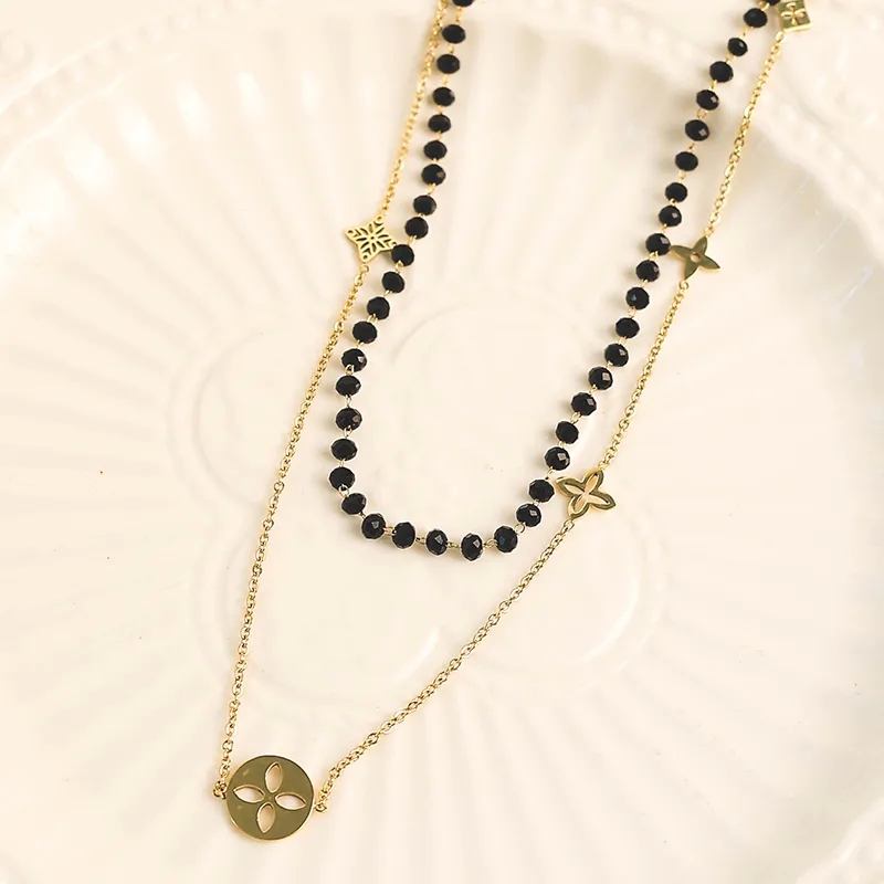 is dior fashion jewelry worth it Chic Sparkling Streetwear: fashion jewelry houston 14K Gold-Plated Stainless Steel Double Layer Necklace with Crystal Flower $5 fashion jewelry