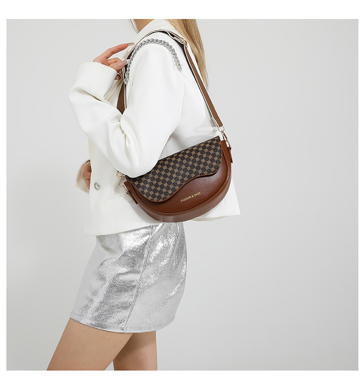 nine west bags Elegant Women's Vintage Leopard Semi-Circle Saddle Bag - Custom Glossy bags nyc PU Leather, Non-Toxic, Discounted Price 70s bags