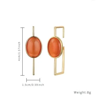ozel fine jewelry Elegant Dainty Opal Square Gold-Plated Waterproof is fine jewelry real Ear Studs - Formal Jewelry Wholesale daoud's fine jewelry