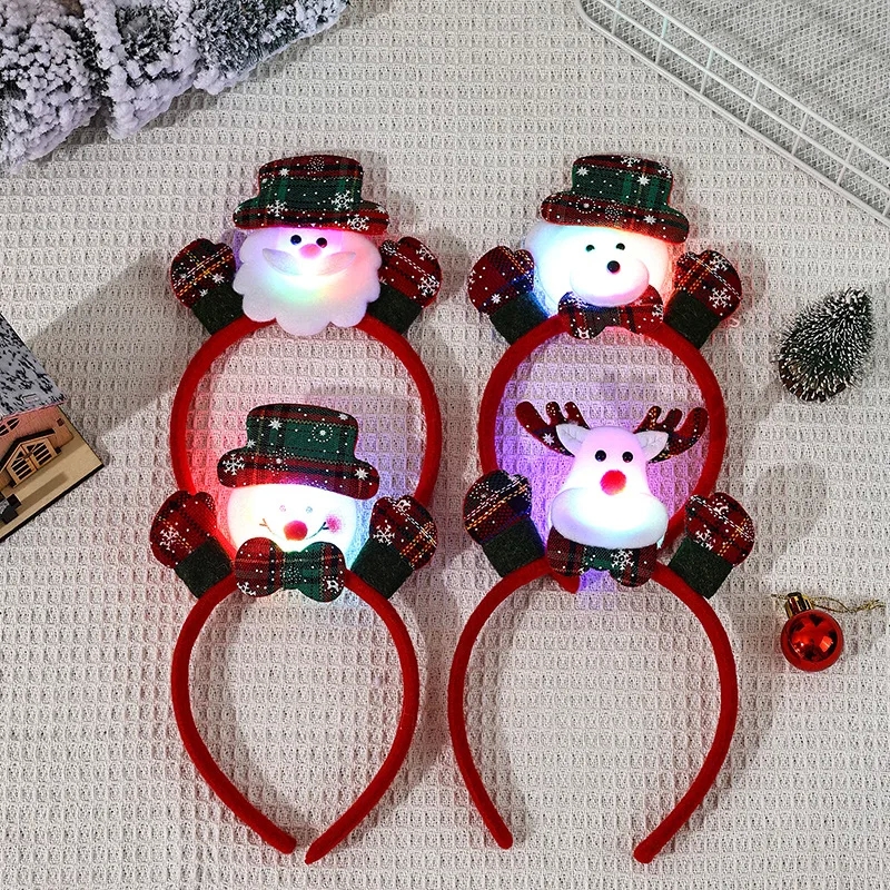 Affordable Luxury IG Style Women's Christmas Hair Band - Santa, Snowman & Elk Eye-Catching Celebrity Look