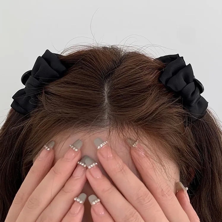 diamond hair accessories Eco-Friendly Tailor-Made Boho Chic Satin Hair Claws with hair accessories organizer box Elegant Bow Knot Design hair accessories yorkdale