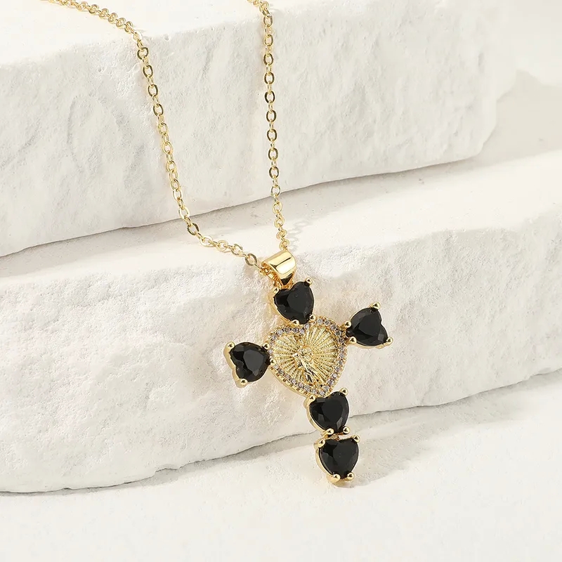 dimo fine jewelry Sustainable Minimalist Matte Copper Zircon anthony's fine jewelry Cross Pendant Necklace - Limited Stock fine jewelry miami
