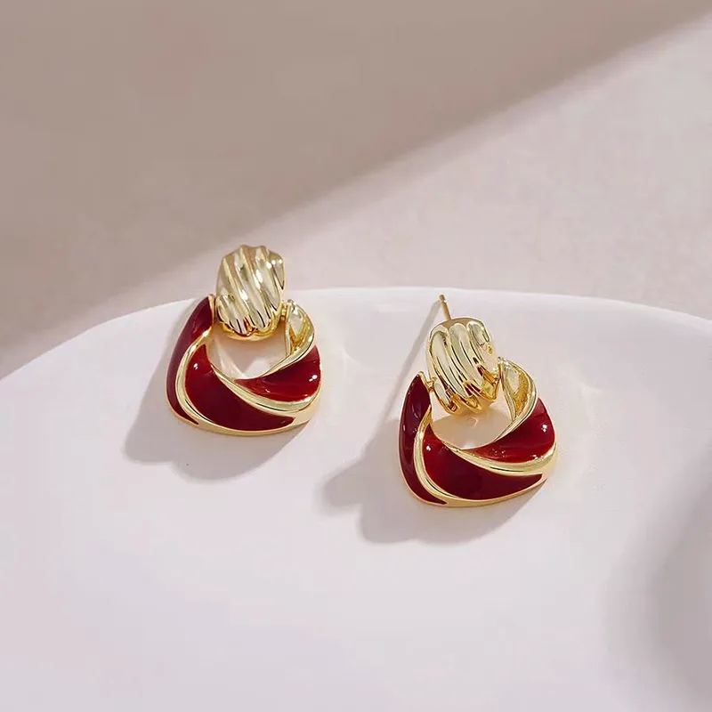 fashion jewelry for girls Premium Tarnish-Resistant Geometric Gold Plated Alloy Ear Studs - Weatherproof designer fashion jewelry Classical Style fashion jewelry london