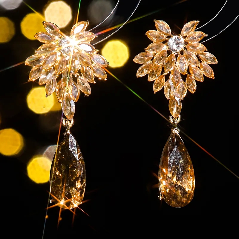 fashion jewelry indian Budget-Friendly Trendsetting Rustic Zircon Rhinestone Drop Earrings fashion jewelry uk online shopping - Celebrity Style Geometric Inlay Pair 80's fashion jewelry