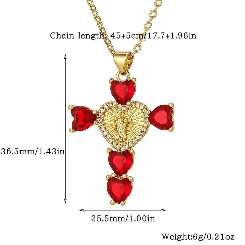 fine jewelry brands Sustainable 3 fine Minimalist Matte Copper Zircon Cross Pendant Necklace - Limited Stock dacuba's fine jewelry