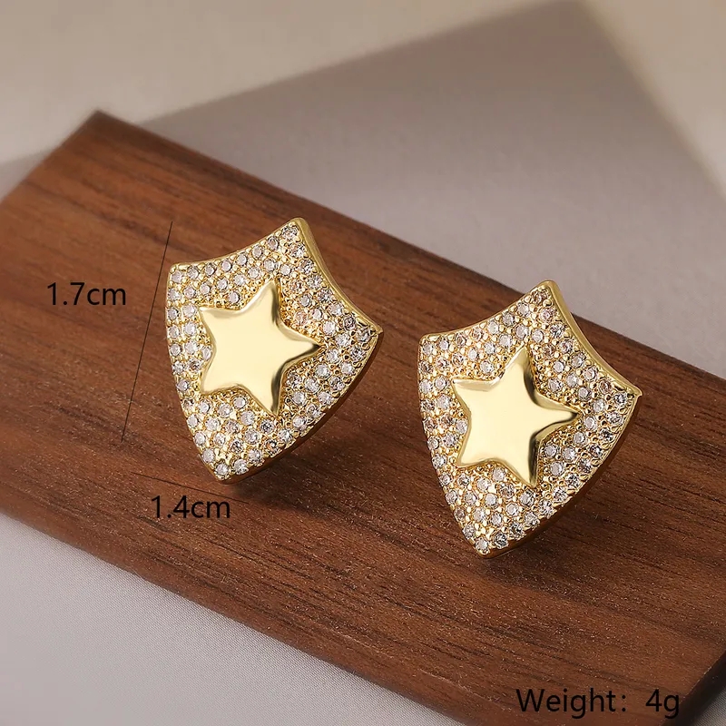 fine jewelry jobs nyc Custom-Fit Elegant Zircon Star Letter Earrings: 18K enchanted disney fine jewelry Gold Plated Non-Toxic Shiny and Tailor-Made omega fine jewelry