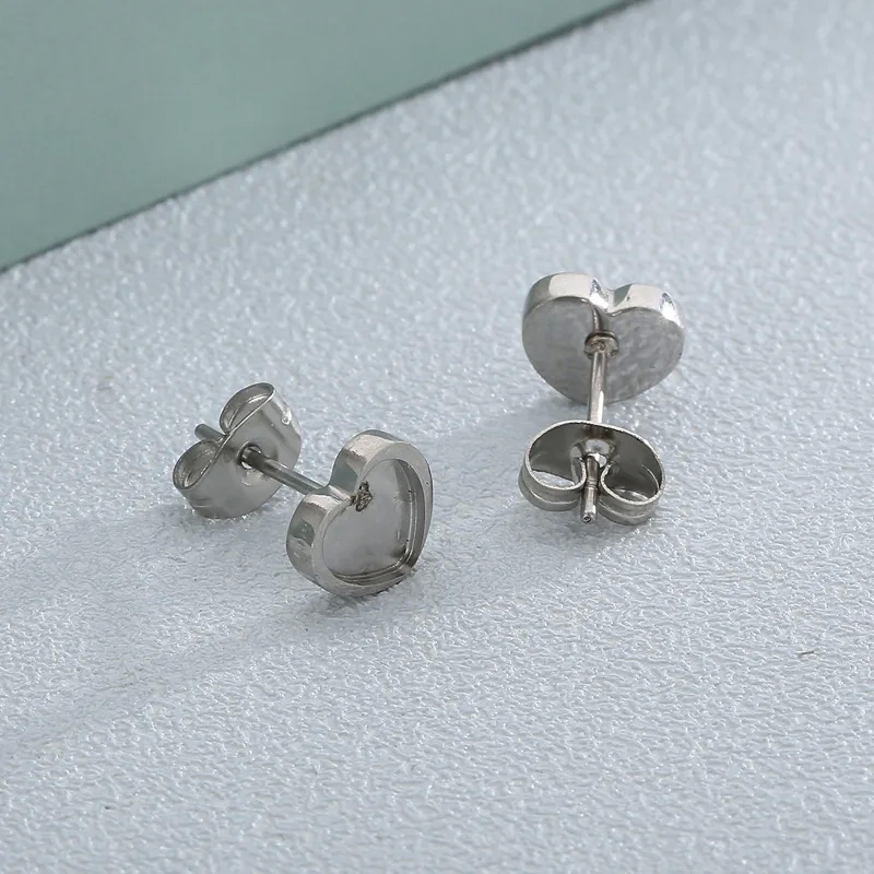 fine jewelry victoria bc Exclusive Glossy Heart-Shaped Stainless Steel 18K Gold-Plated ultra fine jewelry Ear Studs - Classic Tailor-Made Design pave fine jewelry