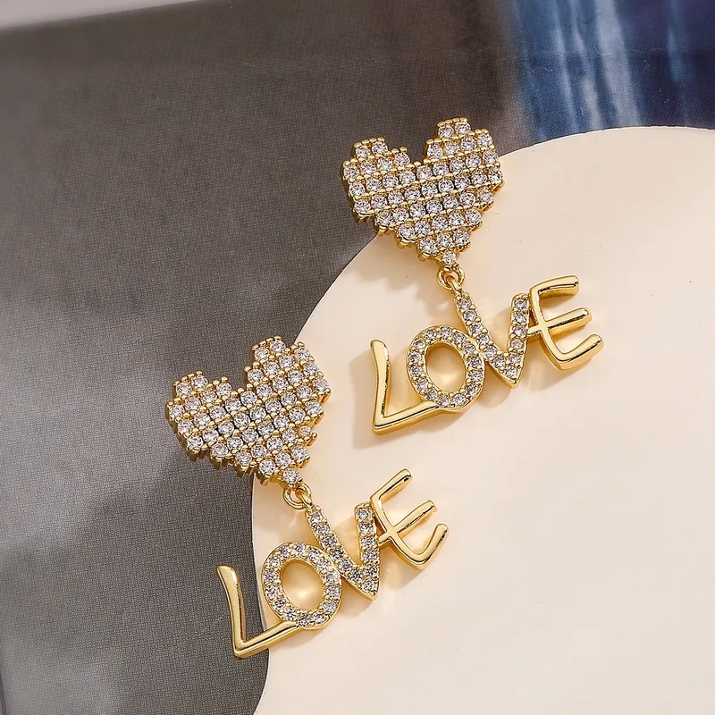 Custom-Fit Elegant Zircon Star Letter Earrings: 18K Gold Plated, Non-Toxic, Shiny and Tailor-Made