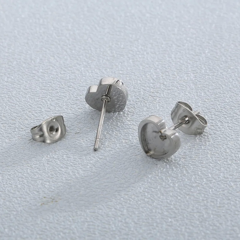fine zodiac jewelry Exclusive Glossy Heart-Shaped Stainless Steel 18K Gold-Plated Ear Studs - tracy's fine jewelry Classic Tailor-Made Design fine jewelry drop earrings