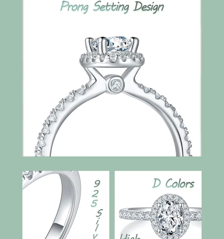 high end cubic zirconia jewelry Chic Delicate Oval Moissanite Ring - Sleek & Non-Toxic van cleef high end jewelry 925 Sterling Silver Wholesale second hand high end jewelry