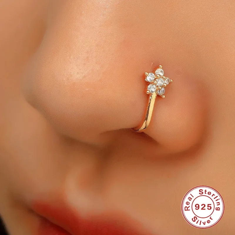 high end men's jewelry Celestial Sparkle: high end jewelry stores Rustic Star & Moon Nose Studs - Hand-Engraved 925 Sterling Silver Luxury high end everyday jewelry