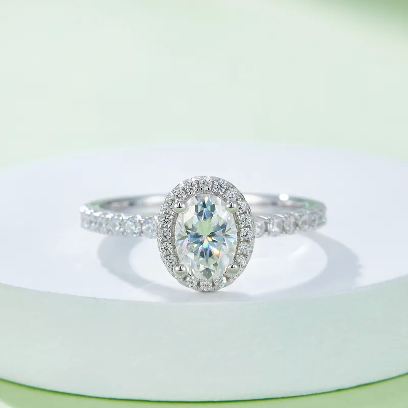 high quality nipple jewelry Chic Delicate Oval Moissanite Ring - Sleek & Non-Toxic 925 Sterling Silver most high end jewelry Wholesale how to become a high end jewelry designer