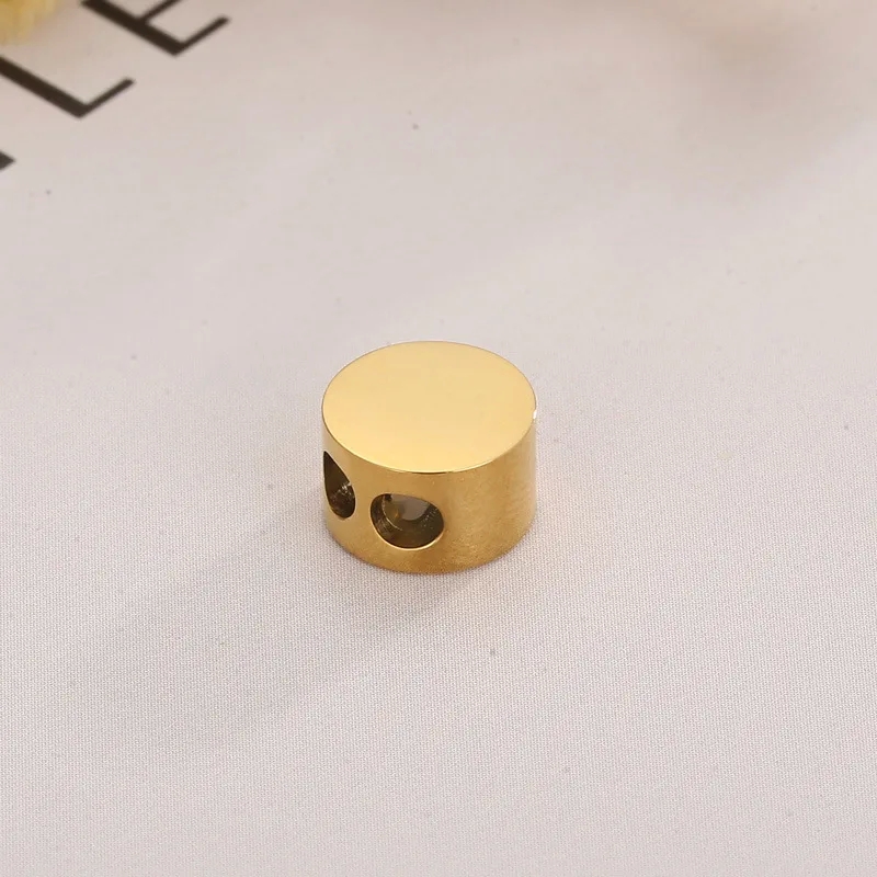 jewelry making london Trendy Hand-Engraved Shiny Gold Plated Stainless Steel Spacer Bar high quality beads for jewelry making - 1pc 8x5mm 7 jewels