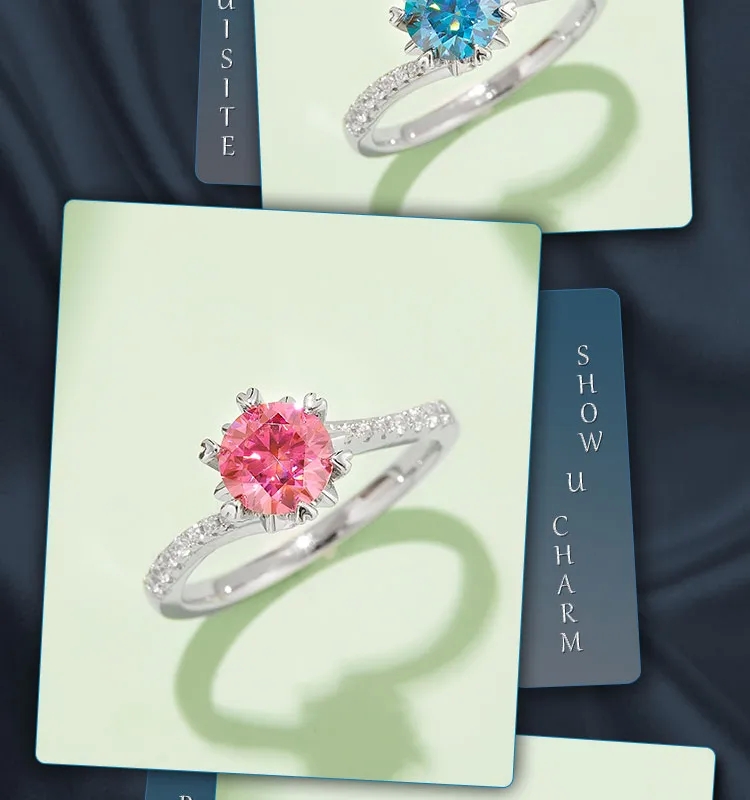 making high end jewelry Custom Exquisite 925 Sterling Silver Moissanite Round Rings - Non-Toxic & Skin-Friendly, Limited best high end jewelry stores Stock high end emerald jewelry