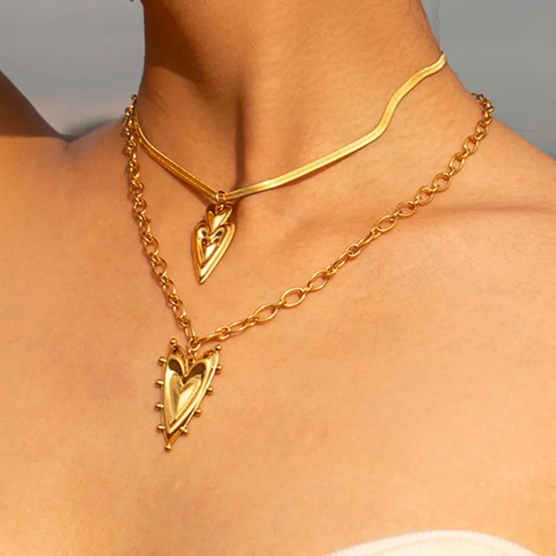 nordstrom fine jewelry sale Elegant Heart-Shaped Stainless Steel Necklace & Earrings emerson fine jewelry Set - Fast, Waterproof, Skin-Friendly Jewelry fine jewelry workshop