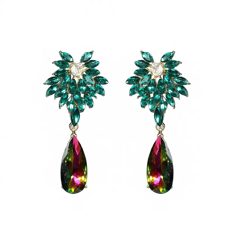 oscar de la renta fashion jewelry Budget-Friendly Trendsetting Rustic Zircon fashion jewelry that won't tarnish Rhinestone Drop Earrings - Celebrity Style Geometric Inlay Pair indian fashion jewelry
