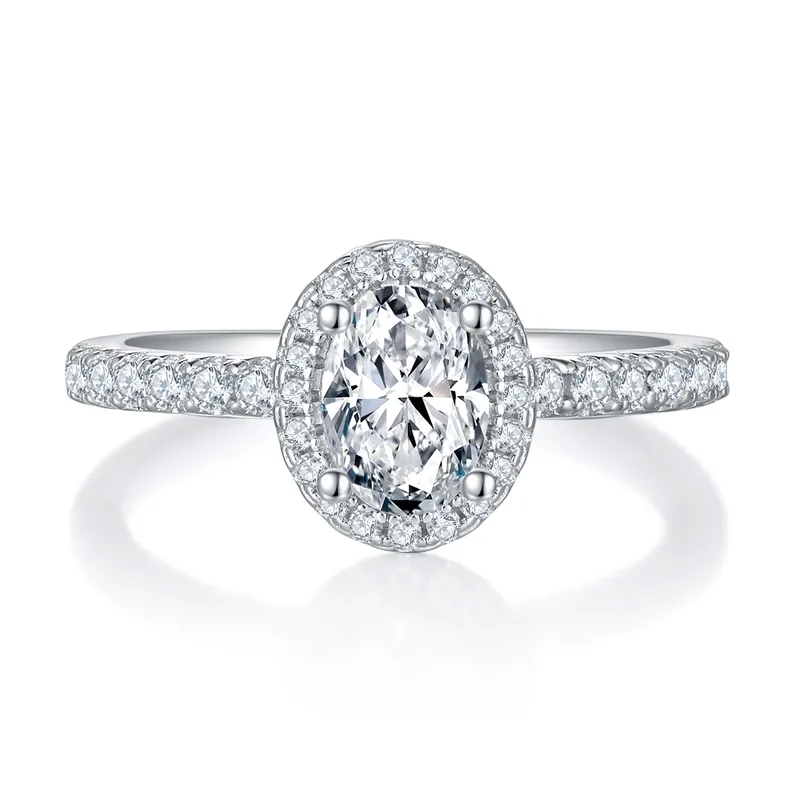 qj jewelry Chic Delicate Oval Moissanite Ring - Sleek & Non-Toxic 925 high quality jewelry for piercings Sterling Silver Wholesale high end jewelry stores vancouver