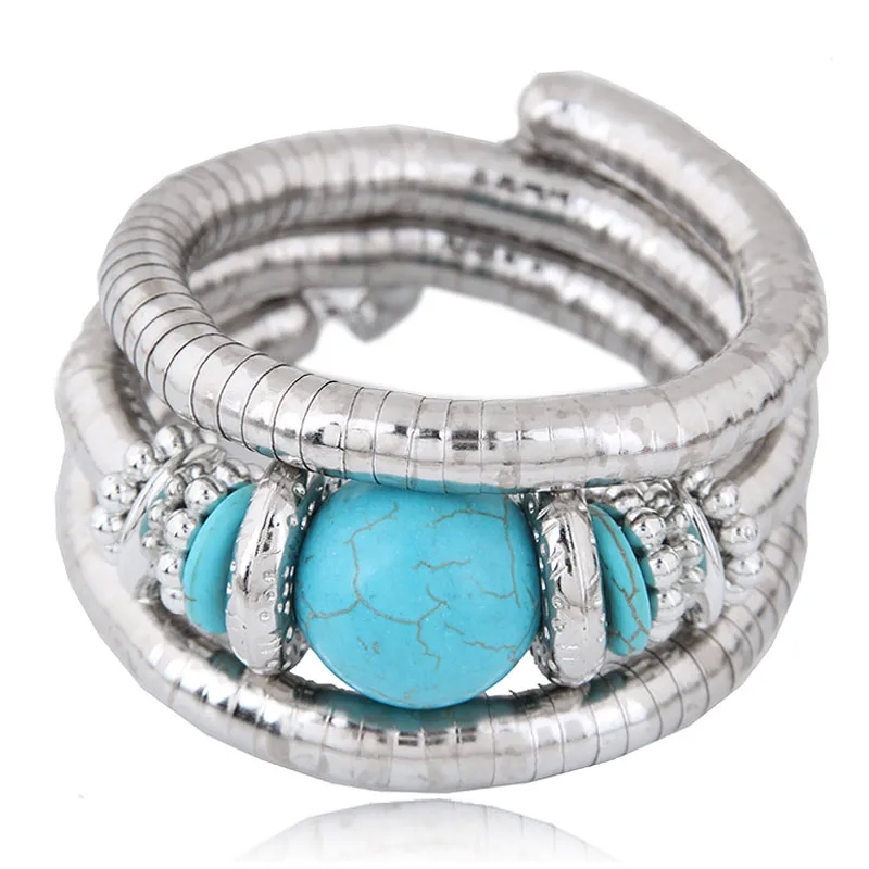 rehoboth fashion jewelry Elegant Unisex Streetwear Turquoise fashion 7 jewelry Alloy-Inlay Bangle for Women costume jewelry youtube