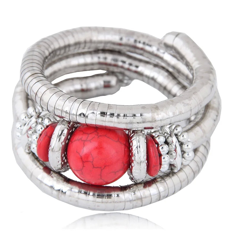 van cleef fashion jewelry Elegant Unisex Streetwear Turquoise Alloy-Inlay Bangle for viennois fashion jewelry company limited Women ﻿fashion jewelry