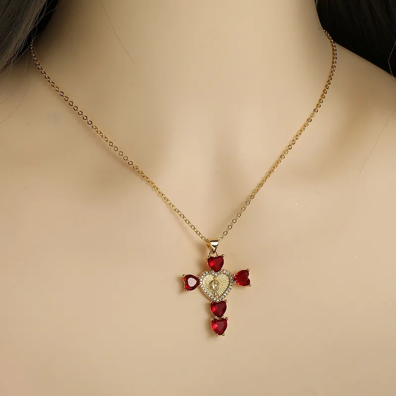 vierk's fine jewelry Sustainable Minimalist Matte Copper Zircon Cross Pendant Necklace - ysl fine jewelry Limited Stock 770 fine jewelry reddit