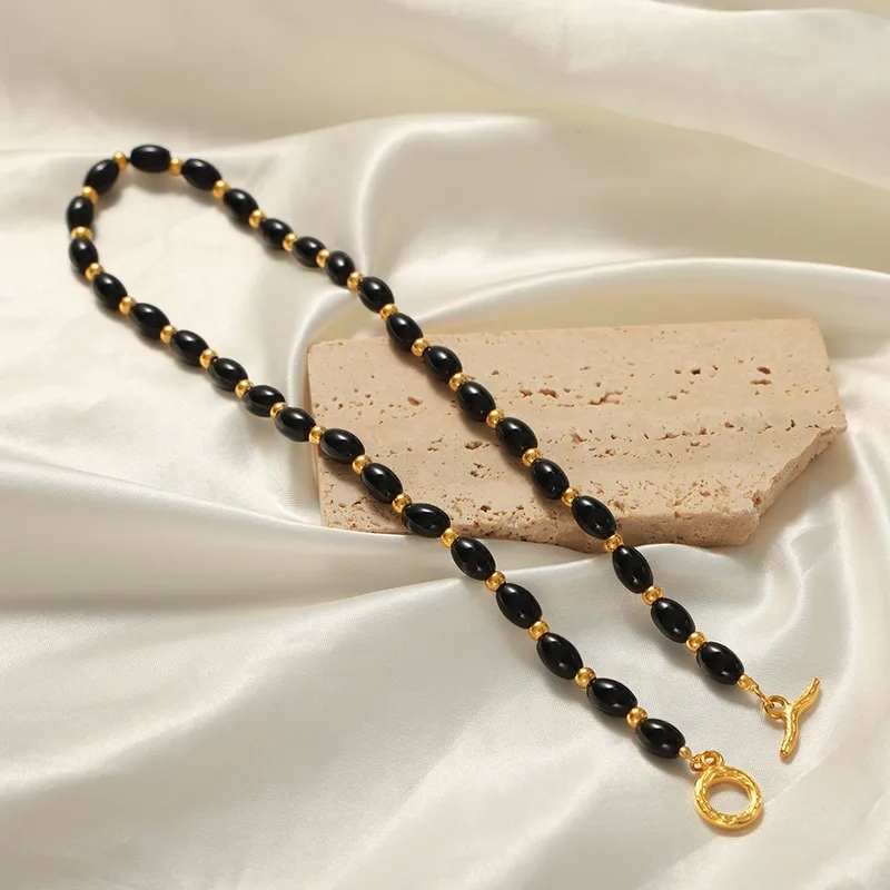 willis fine jewelry Sustainable Chic Geometric Agate Titanium Steel 18k Gold-Plated Toggle r.h. macy & co fine jewelry reviews Necklace - Affordable Luxe victor's fine jewelry
