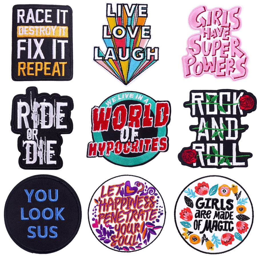 women's clothing resale shops near me Premium Minimalist Embroidered women's clothing tops Punk Letter Cloth Sticker - Affordable Luxury Patch (1 Piece) women's 8x clothing