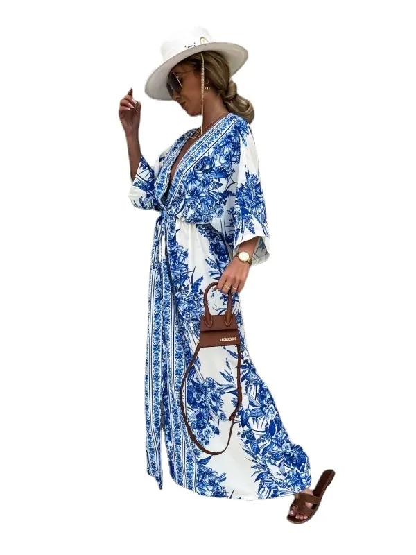 women's clothing vancouver bc Artisan Ethnic V-Neck Short Sleeve Maxi Dress - Luxury Handcrafted Elegance for women's clothing resale shops near me Holiday Retreats 90s fashion women's clothing