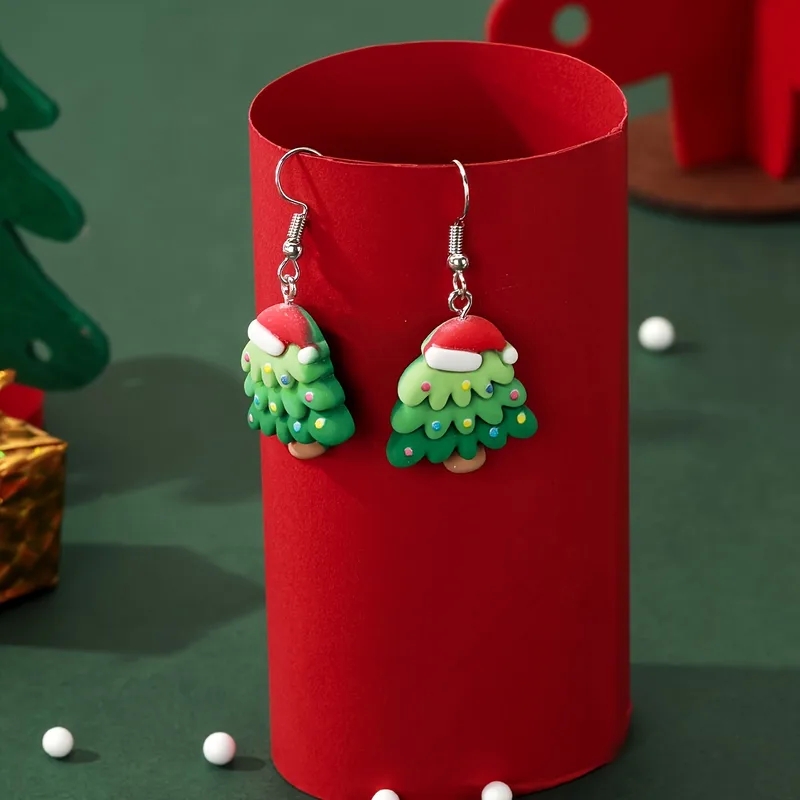 fashion jewelry celebrities wear Limited Edition Handmade Resin Christmas louis vuitton fashion jewelry Tree Statement Earrings - Affordable Tribal Fashion ysy fashion jewelry co. ltd