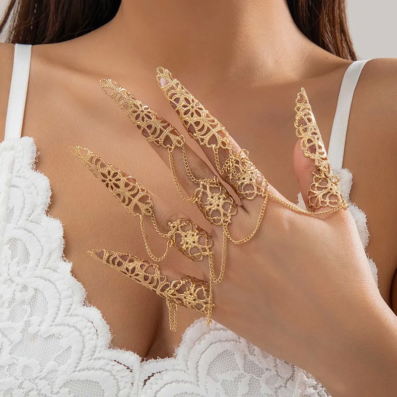 fashion jewelry dropshipping Bohemian Limited fashion jewelry gold rings Edition Ethically Sourced Geometric Crown Tassel Adjustable Glossy Women's Ring fashion jewelry official website