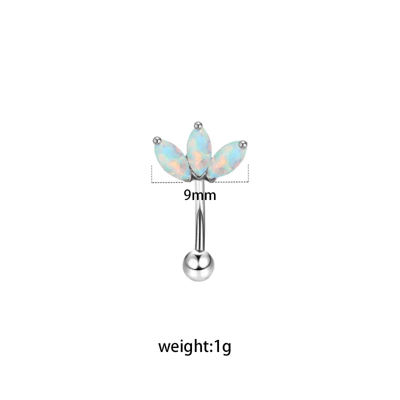 fine jewelry fidget ring Elegant Geometric Heart Shape Stainless Steel Eyebrow Jewelry with Zircon White lucido fine jewelry Gold & Rhinestones michellia fine jewelry