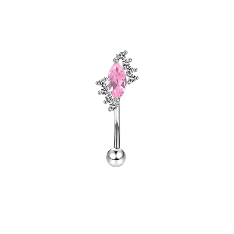 fine jewelry for sale Elegant Geometric Heart Shape Stainless Steel Eyebrow Jewelry with Zircon White Gold & fine jewelry y necklace Rhinestones cavallo fine jewelry