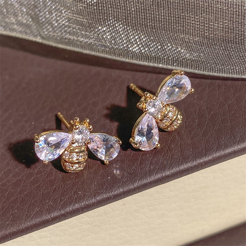 fine jewelry opal ring Boho Chic Zircon Bee Studs: Gold-Plated Copper Earrings with zein fine jewelry Organic Elegance where to buy cheap fine jewelry