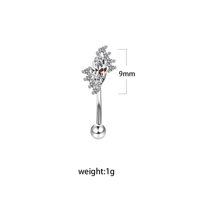 fine jewelry pearl necklace Elegant Geometric Heart Shape fine jewelry trends 2023 Stainless Steel Eyebrow Jewelry with Zircon White Gold & Rhinestones fine jewelry for sale