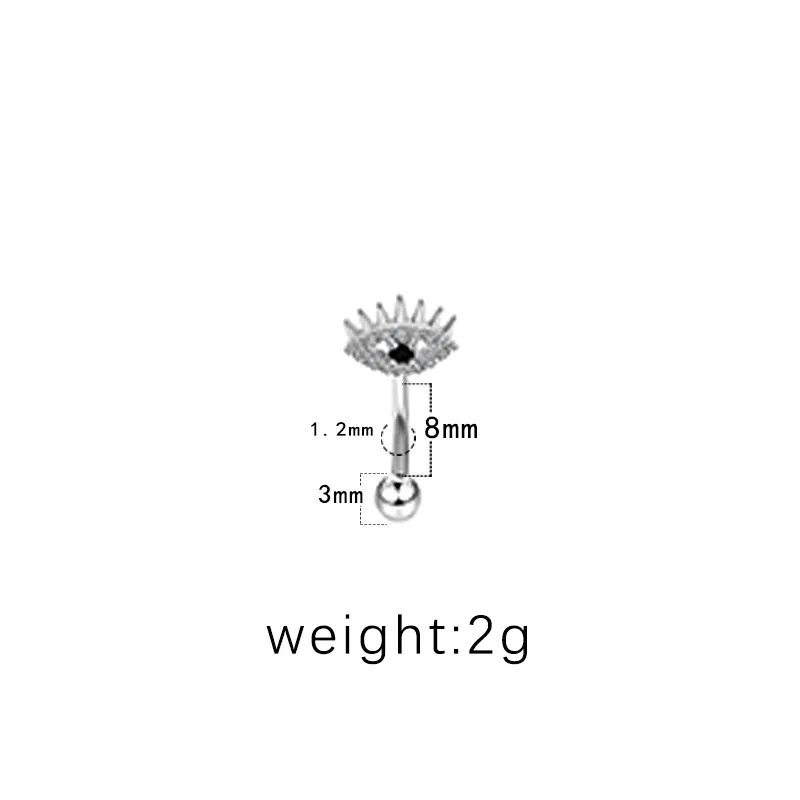 fine jewelry pros Luxury Geometric Ghost vincents fine jewelry Zircon Eyebrow Stud - Rare Fashion Must-Have with Rhinestones & Epoxy Plating vartan's fine jewelry