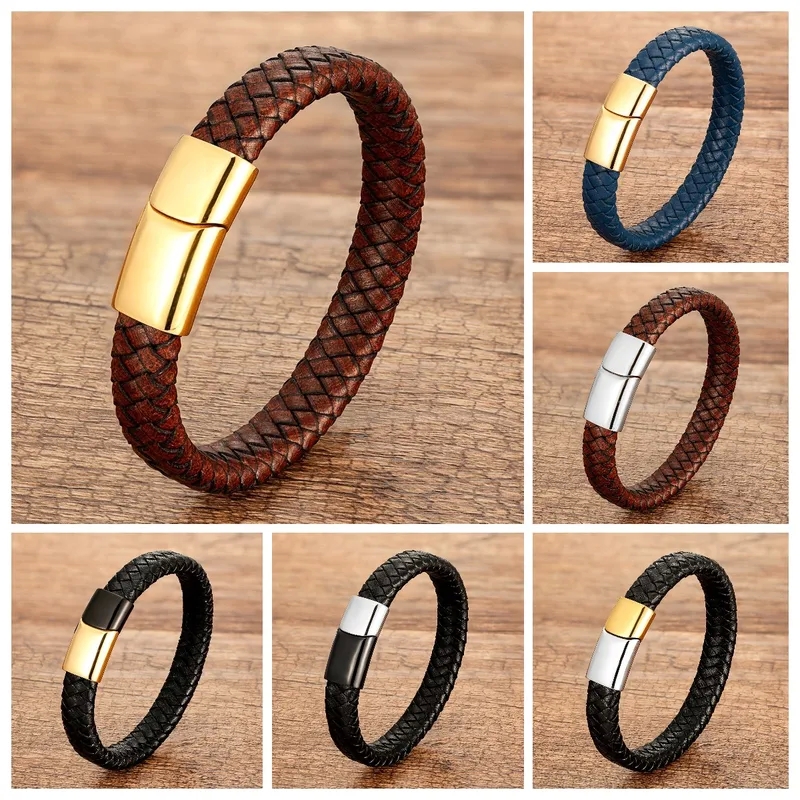 men's quartz necklace Lightweight Non-Toxic Stainless Steel Men's Bracelet men's jewelry emerald with Retro Magnetic Braid & Glam Vibe nevaeh men's jewelry