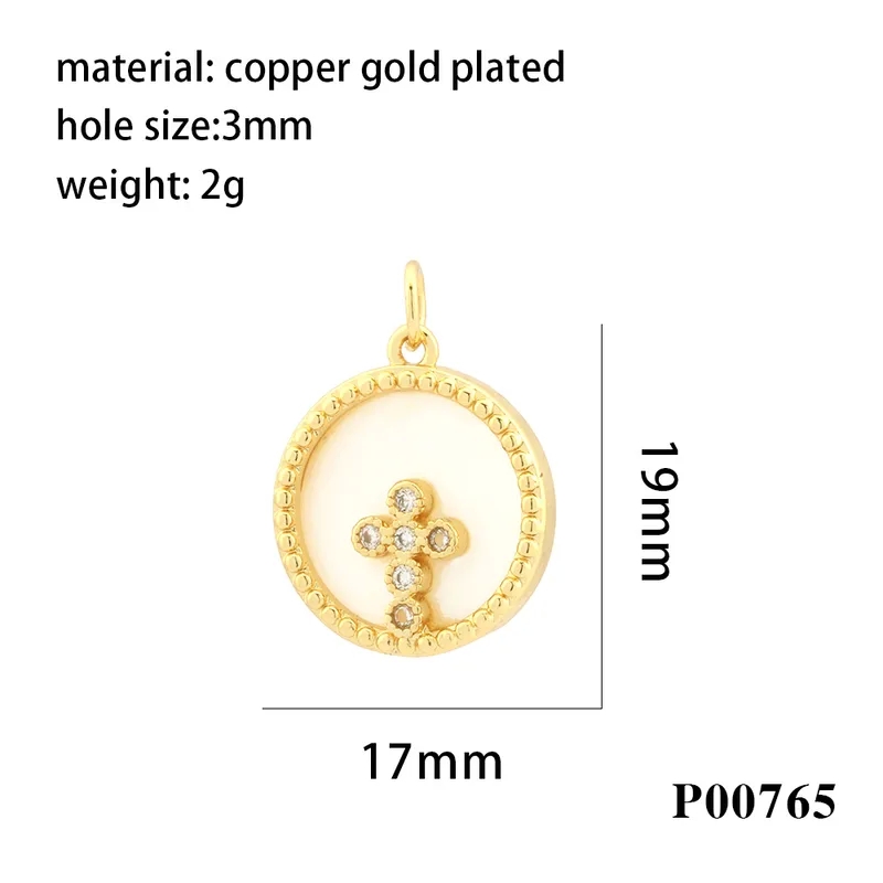 jewelry making japan Retro Grunge Minimalist 18k Gold-Plated Cross Charms with Zircon leather for jewelry making Inlay - Hip-Hop Inspired Wholesale Accessory professional jewelry making kit