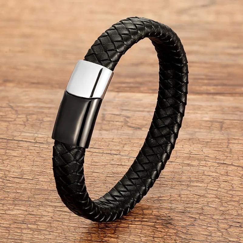 men's jewelry must haves Lightweight Non-Toxic Stainless Steel Men's Bracelet with Retro Magnetic online men's jewelry Braid & Glam Vibe men's quartz necklace