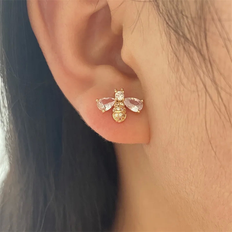 ozel fine jewelry Boho Chic Zircon Bee Studs: Gold-Plated Copper Earrings with 770 fine jewelry reviews reddit Organic Elegance fine jewelry india