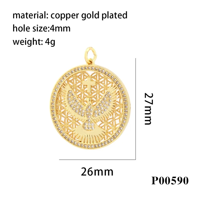 velavior jewelry making kit Retro Grunge Minimalist 18k Gold-Plated Cross Charms with jewelry making set for 5 year olds Zircon Inlay - Hip-Hop Inspired Wholesale Accessory 4 year old jewelry making
