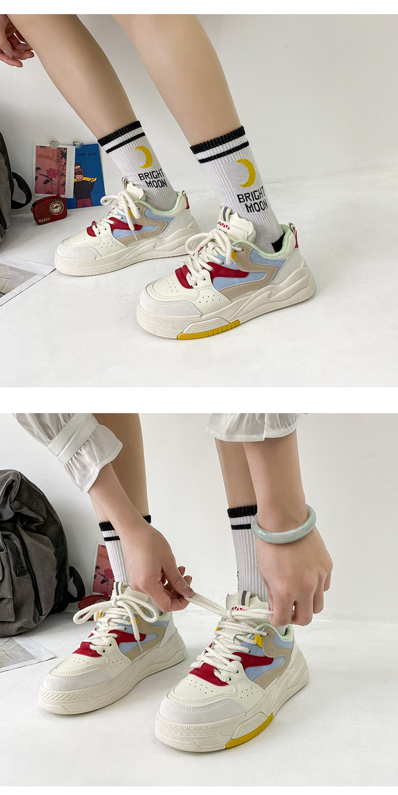 custom Handcrafted tribal Women's Color Block Round Toe Flats - Scratch-Resistant Elegance & Bold Statement Shoes unisex