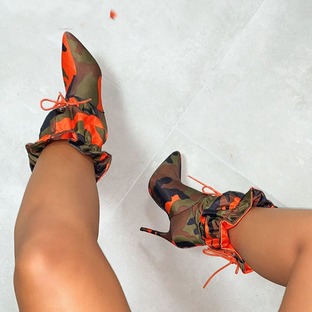 dainty Eco-Friendly Authentic Camouflage Point Toe Women's Streetwear Boots - Gift-Ready Classic boho-inspired Design bold design