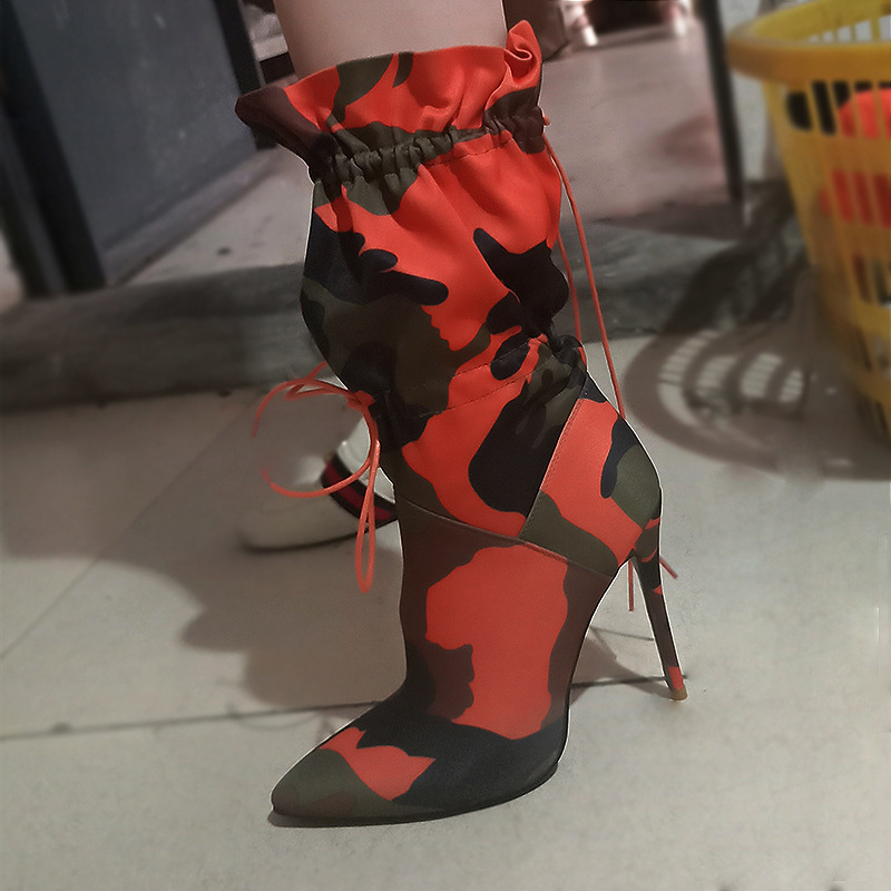 durable Eco-Friendly Authentic Camouflage Point daily wear Toe Women's Streetwear Boots - Gift-Ready Classic Design exquisite