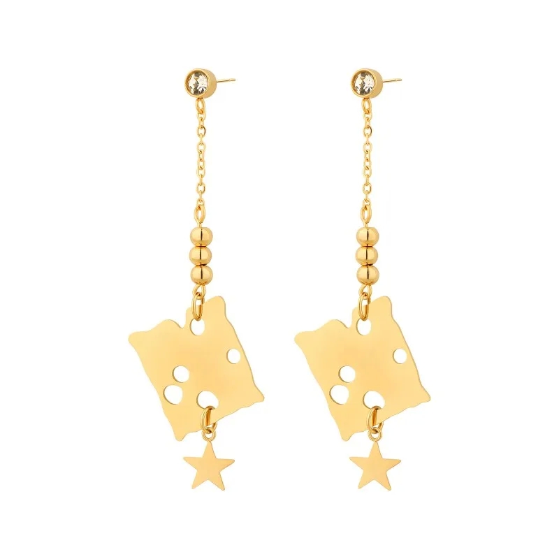 fine jewelry nyc Affordable Bohemian Chic Gold-Plated Paper Clip Square Drop used fine jewelry Earrings - Stylish Gift macy's fine jewelry sale