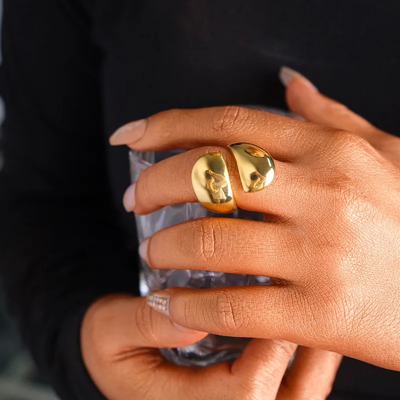 Limited Edition 14K Gold Plated Bohemian Rings - Modern Stainless Steel with Premium Sparkle