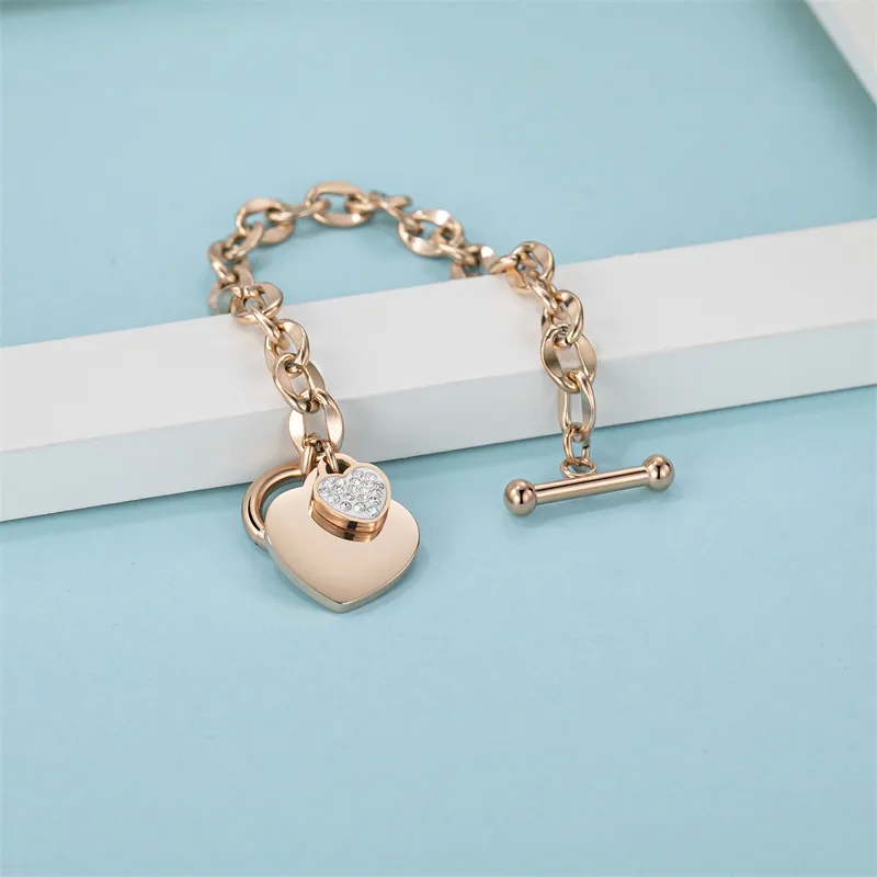 fine jewelry wholesale suppliers Affordable Fashion Gold-Plated Heart Diamond Bracelets - Comfortable Party Wear Hand-Engraved define fine jewellery Design in Bulk fine jewelry under $200