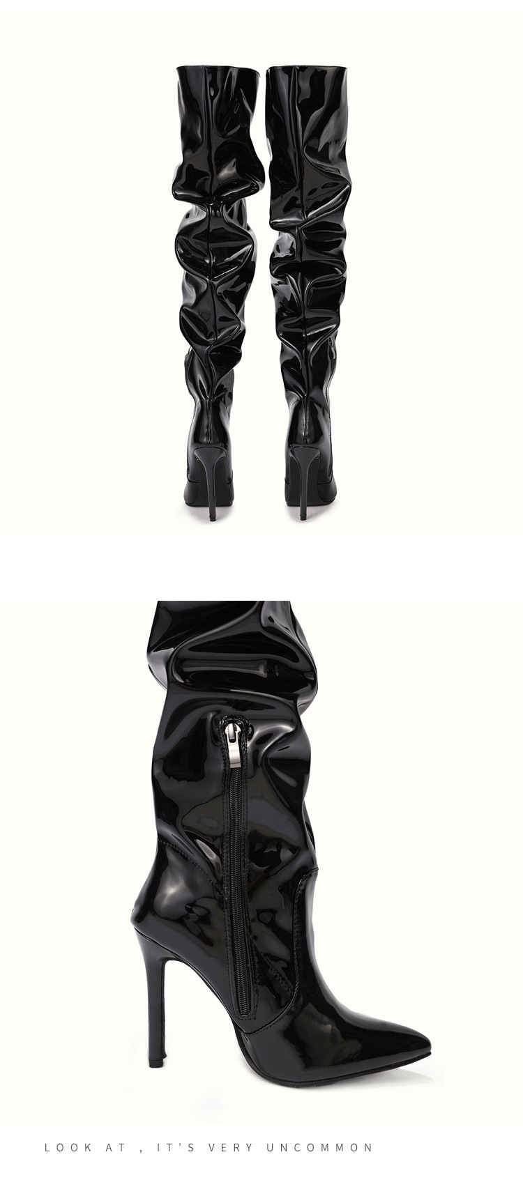 minimalist style Handpicked Affordable Women's Solid Color skin-friendly Point Toe Over-Knee Boots - Rustic Seasonal Collection earthy