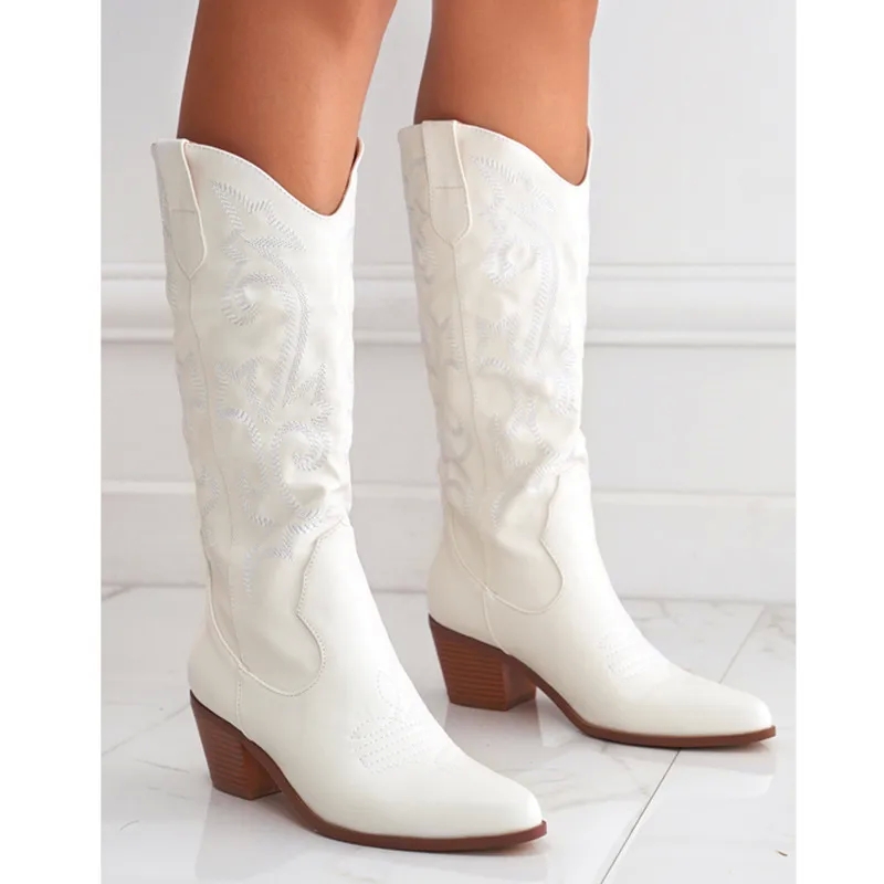 refined Vintage Glamorous Women's Pointed Toe Riding polished Boots - Feminine Casual Style craftsmanship
